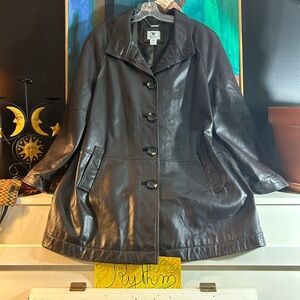 Worthington Dark Brown Leather Jacket Size L